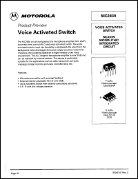 MC2830D datasheet: Voice activated switch. Silicon monolithic integrated circuit. MC2830D