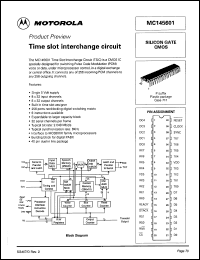MC145601P datasheet: Time slot interchange circuit. MC145601P