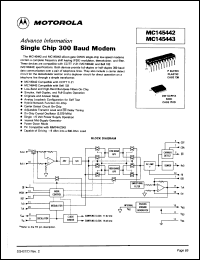 MC145442DW datasheet: Single chip 300 baud modem. MC145442DW