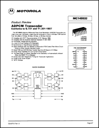 MC145532L datasheet: ADPCM transcoder. MC145532L