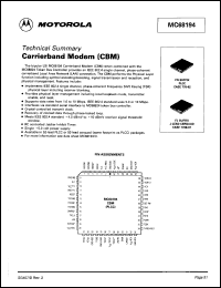 MC68194FN datasheet: Carrierband modem (CBM). MC68194FN