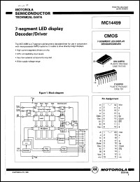 MC14499DW datasheet: 7-segment LED display decoder/driver. MC14499DW