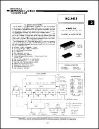 MC14433DW datasheet: 3 1/2 digit A/D converter. MC14433DW