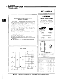 MC14495DW1 datasheet: Hexadecimal-to-seven segment latch/decoder LED driver. MC14495DW1