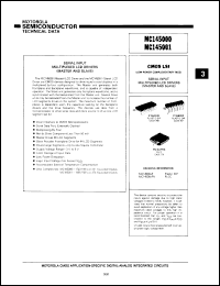 MC145001P datasheet: Serial input multiplexed LCD driver (slave). MC145001P