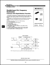 MC145151P2 datasheet: Parallel-input PLL frequency synthesizer. MC145151P2