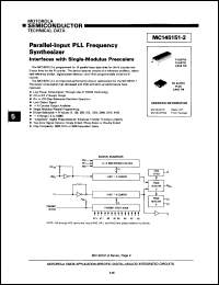 MC145151FN2 datasheet: Parallel-input PLL frequency synthesizer. MC145151FN2