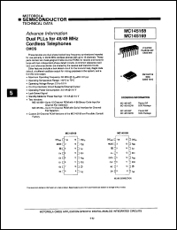 MC145168P datasheet: Dual PLLs for 46/49 MHz cordless telephones CMOS. MC145168P