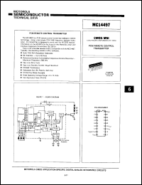 MC14497P datasheet: CMOS MSI. PCM remote control transmitter. MC14497P