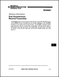 MC68681 datasheet: Dual asynchronous receiver/transmitter. MC68681