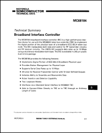 MC68184 datasheet: Broadband interface controller. MC68184