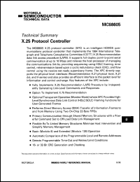 MC68605I datasheet: X.25 protocol controller. MC68605I