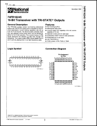 74FR16245QCQR datasheet: 16-bit transceiver with TRI-STATE outputs. Commercial grade device with burn-in. 74FR16245QCQR