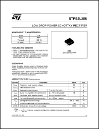 STPS2L25U datasheet: LOW DROP POWER SCHOTTKY RECTIFIER STPS2L25U