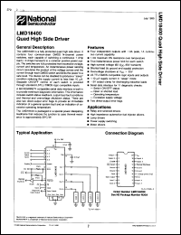 LMD18400N datasheet: Quad high side driver. LMD18400N