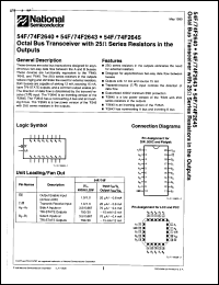 54F2643SMQB datasheet: Octal bus transceiver with 25 Ohm series resistors in the outputs. Device with environmental and burn-in processing shipped in tubes. 54F2643SMQB