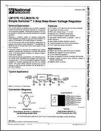 LM2576T-15 datasheet: Simple switcher 3 Amp step-down voltage regulator. LM2576T-15