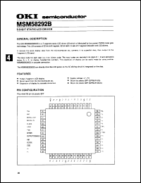MSM58292B datasheet: 5-digit static LCD driver. MSM58292B