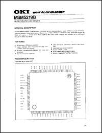 MSM5219B datasheet: 48-dot static LCD driver. MSM5219B