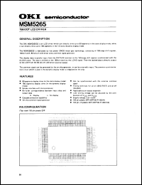 MSM5265 datasheet: 160-dot LCD driver. MSM5265