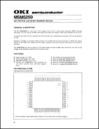 MSM5259 datasheet: Dot matrix LCD 40 dot segment driver. MSM5259