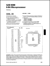 SAB8088-1-N datasheet: 8-bit microprocessor - 10 MHz. SAB8088-1-N