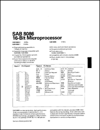 SAB8086-2-P datasheet: 16-bit microprocessor - 8 MHz. SAB8086-2-P