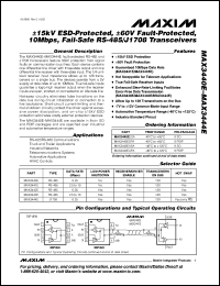 MAX3442EEPA datasheet: +/-15kV ESD-protected, 10Mbp, +/-60V fault-protected, fail-safe RS-485 transceiver MAX3442EEPA