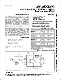 MAX3264C datasheet: +3.0 V to +5.5 V, 1.25 Gbp/2.5Gbp limiting amplifier MAX3264C