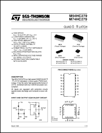 M74HC279 datasheet: QUAD S-R LATCH M74HC279