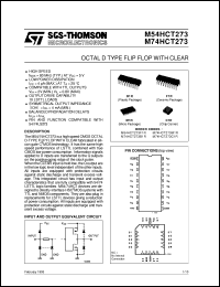 M74HCT273 datasheet: OCTAL D TYPE FLIP FLOP WITH CLEAR M74HCT273