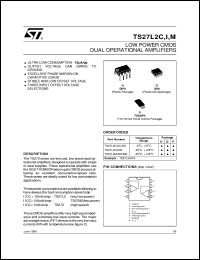 TS27L2C datasheet: VERY LOW POWER DUAL CMOS OPERATIONAL AMPLIFIER TS27L2C