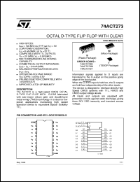 74ACT273 datasheet: OCTAL D-TYPE FLIP FLOP WITH CLEAR 74ACT273