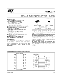 74VHC273 datasheet: OCTAL D-TYPE FLIP FLOP WITH CLEAR 74VHC273