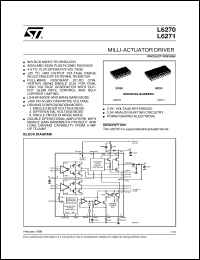 L6270 datasheet: MILLI-ACTUATOR DRIVER L6270