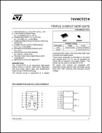 74VHCT27A datasheet: TRIPLE 3-INPUT NOR GATE 74VHCT27A