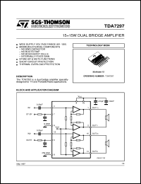 TDA7297 datasheet: 15 +15W DUAL BRIDGE AMPLIFIER TDA7297