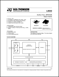 L9930 datasheet: DUAL FULL BRIDGE L9930