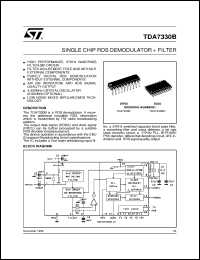 TDA7330B datasheet: SINGLE CHIP RDS DEMODULATOR + FILTER TDA7330B