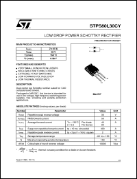 STPS80L30CY datasheet: LOW DROP POWER SCHOTTKY RECTIFIER STPS80L30CY