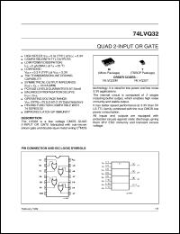 74LVQ32 datasheet: QUAD 2-INPUT OR GATE 74LVQ32