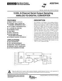 ADS7844NB datasheet: 12-Bit, 8-Channel Serial Output Sampling Analog-To-Digital Converter (Rev. A) ADS7844NB