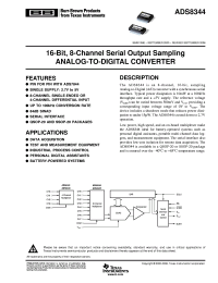 ADS8344 datasheet: 6-Bit, 8-Channel Serial Output Sampling Analog-to-Digital Converter (Rev. E) ADS8344