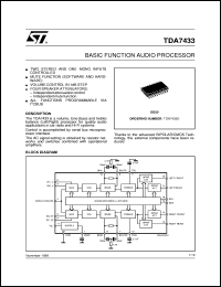 TDA7433D datasheet: BASIC FUNCTION AUDIO PROCESSOR TDA7433D