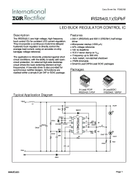 IRS2540 datasheet: LED BUCK REGULATOR CONTROL IC IRS2540
