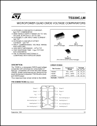 TS339IN datasheet: MICROPOWER QUAD CMOS VOLTAGE COMPARATOR TS339IN