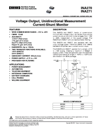 INA271
 datasheet: Voltage Output, Unidirectional Measurement Current-Shunt Monitor INA271
