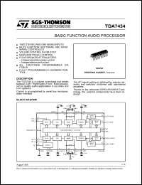 TDA7434 datasheet: BASIC FUNCTION AUDIO PROCESSOR TDA7434