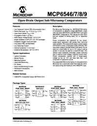 MCP6546-I/MS
 datasheet: Open-Drain Output Sub-Microamp Comparators MCP6546-I/MS
