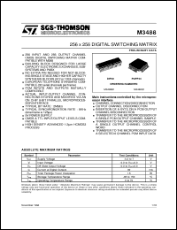 M3488B1 datasheet: 256 X 256 DIFGITAL SWITCHING MATRIX M3488B1